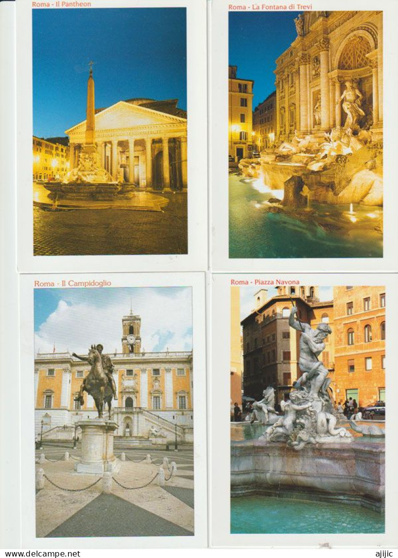 Il Campidoglio,Piazza Navona, Il Pantheon, La Fontana Di Trevi. Lot De 4 Cartes Postales - Collezioni & Lotti