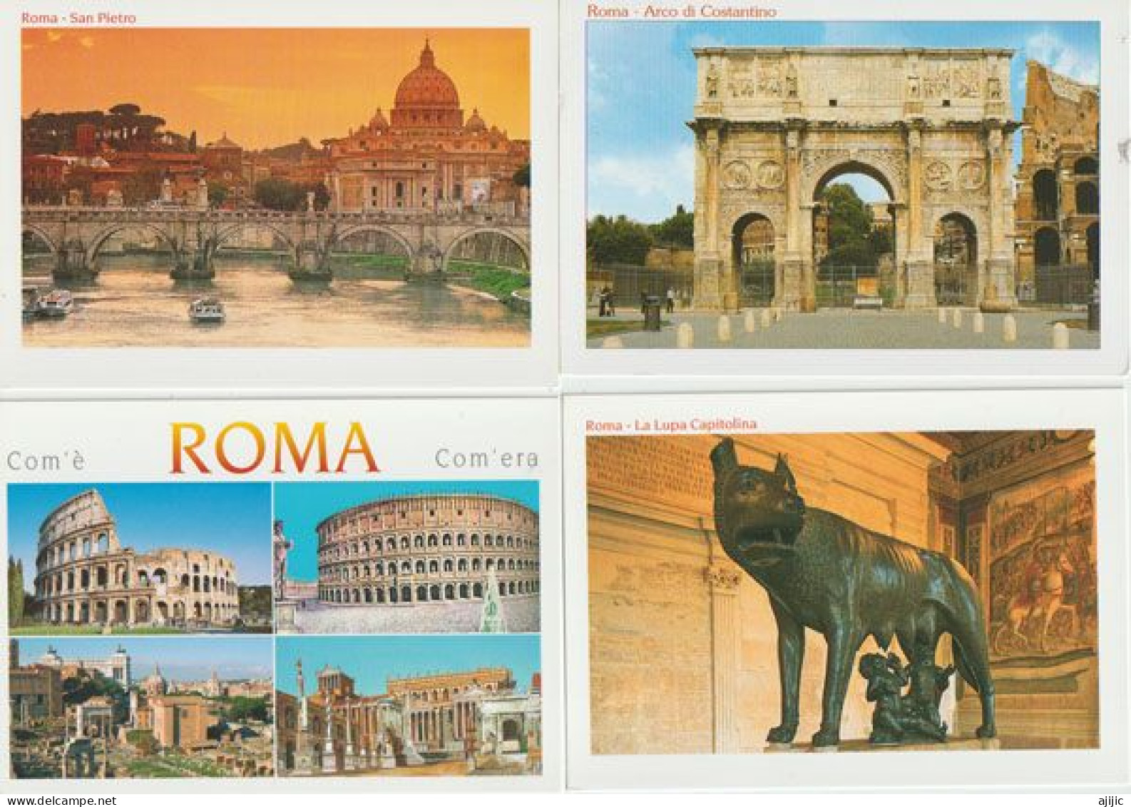 San Pietro,Arco Di Constantino, La Lupa Capitolina,etc Lot De 4 Cartes Postales - Collections & Lots