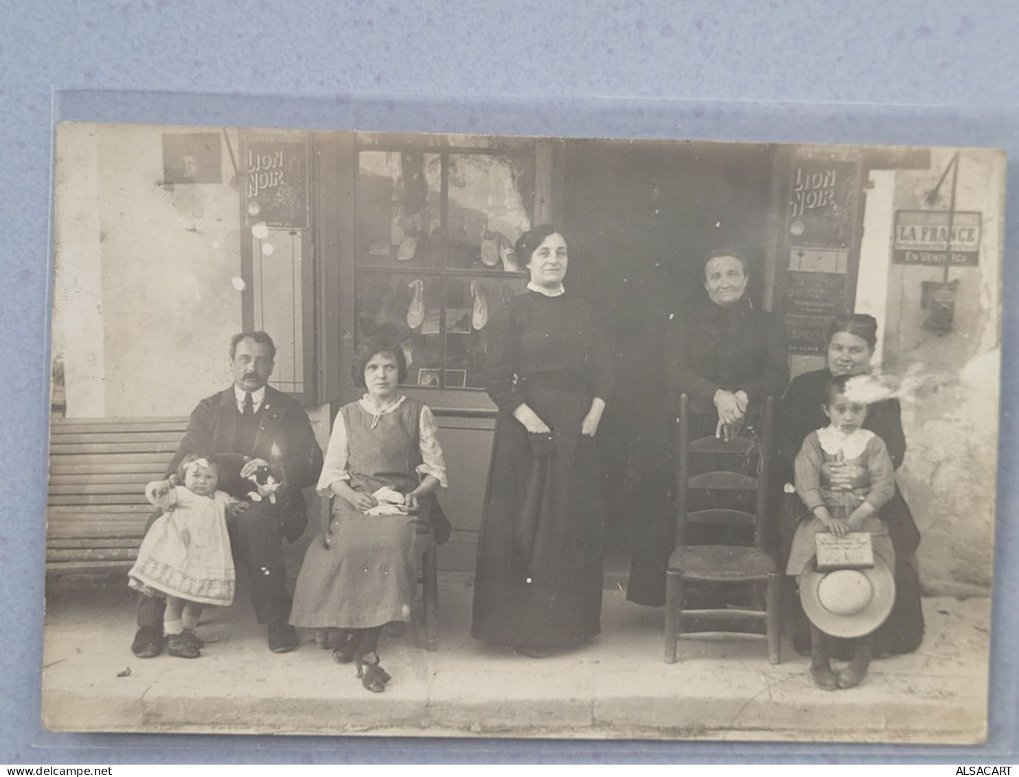 Carte Photo , épicerie , Publicitée Lion Noir ,  La France - Autres & Non Classés