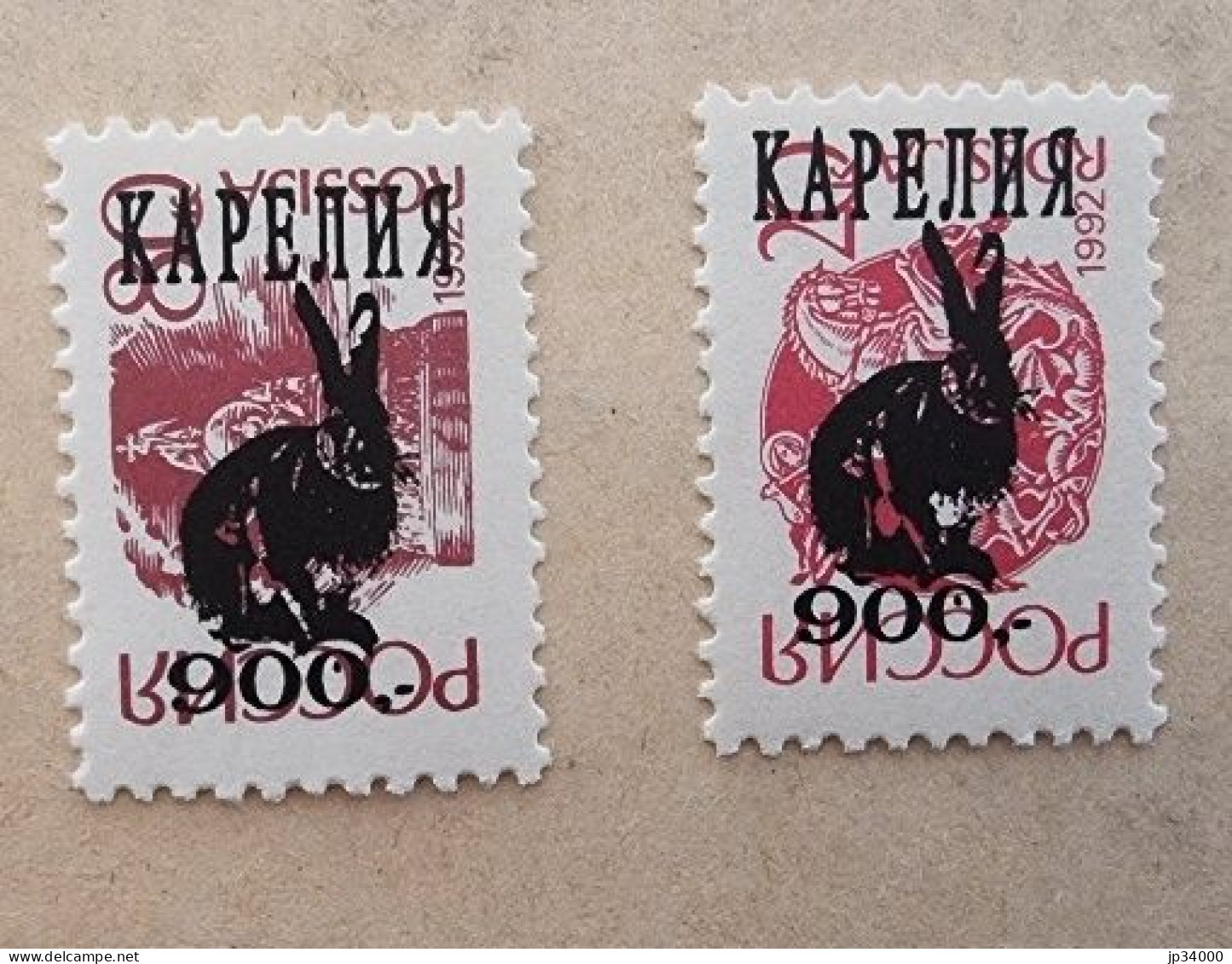 RUSSIE Lapins, Lapin, Rabbit, Conejo. 2 Valeurs Dentelées (1992) ** Neuf Sans Charnière - Rabbits