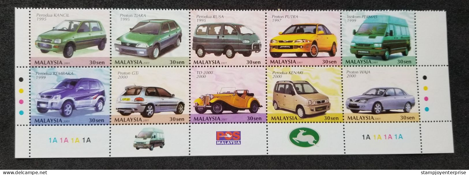 Malaysia Malaysian Made Vehicles Series II 2001 Car Automobile Vehicle Transport (stamp Logo) MNH - Malaysia (1964-...)