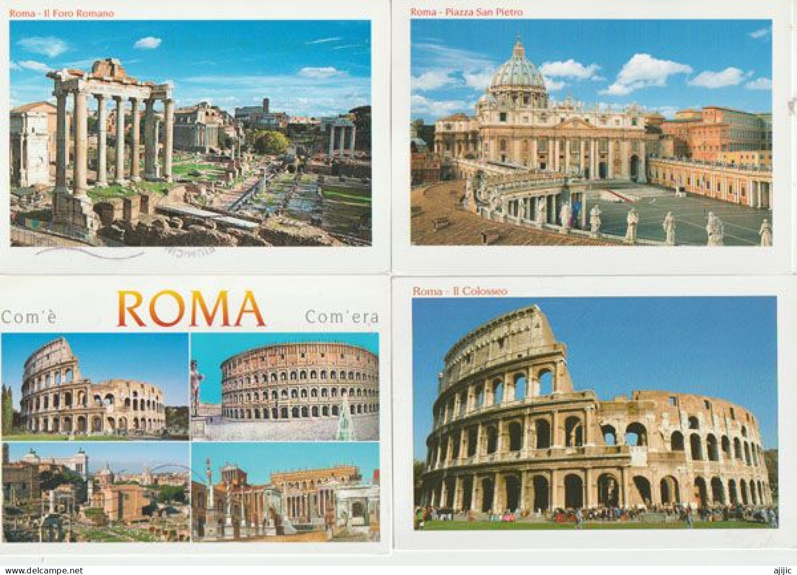 Il Colosseo, Il Foro Romano, Piazza San Pietro.,etc Lot De 4 Cartes Postales - Collections & Lots