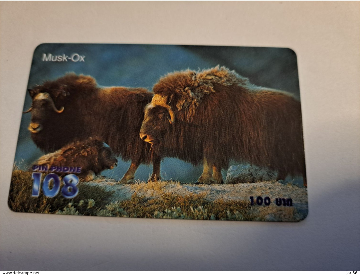 THAILAND  PREPAID CARD/ PINHOLE 108/  100 UNITS/ MUSK-OX    / FINE USED    **16056** - Thaïland