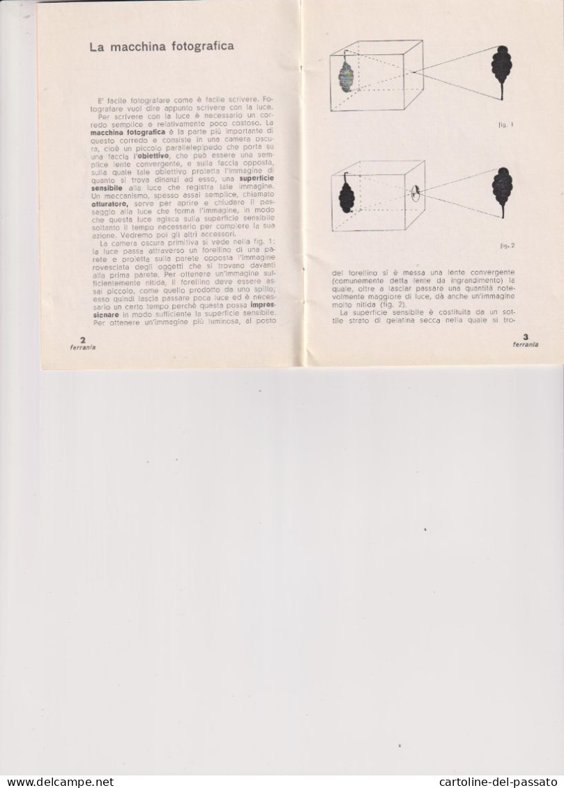 FOTOGRAFIA FERRANIA LIBRETTO MANUALE  FOTOGRAFARE E FACILE DI ALFREDO ORNARO 1952 PAGG. 30 - Cameras