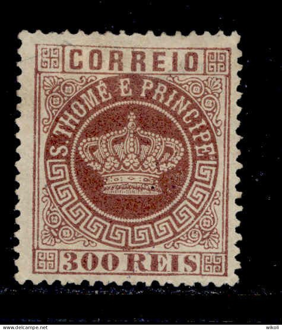 ! ! St. Thomas - 1870 Crown 300 R (Perf. 13 1/2) - Af. 09c - MH (ca 215) - St. Thomas & Prince