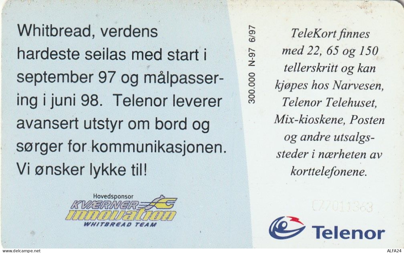 PHONE CARD NORVEGIA  (H6.3 - Norvège