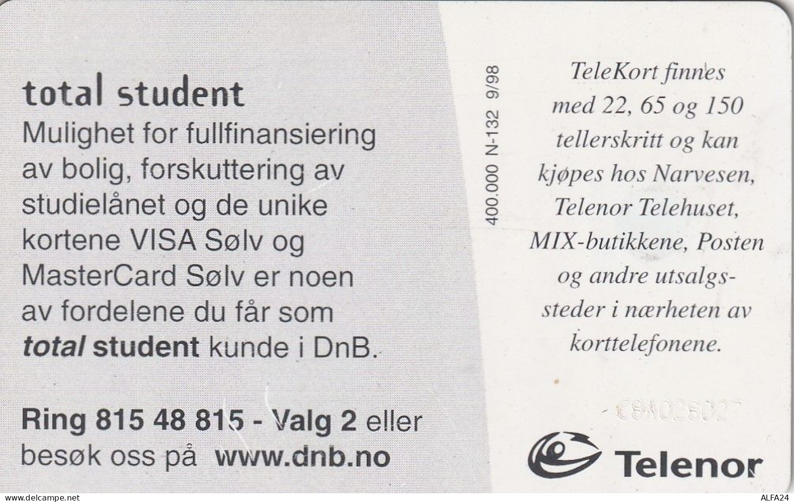 PHONE CARD NORVEGIA  (H16.2 - Norwegen