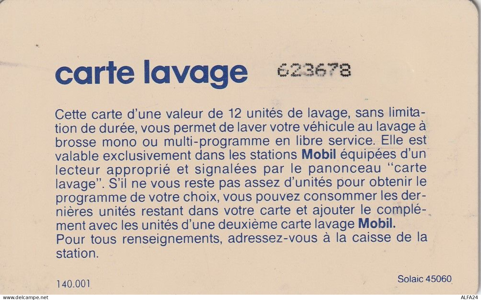 CARTA LAVAGGIO MOBIL  (H5.6 - Car Wash Cards