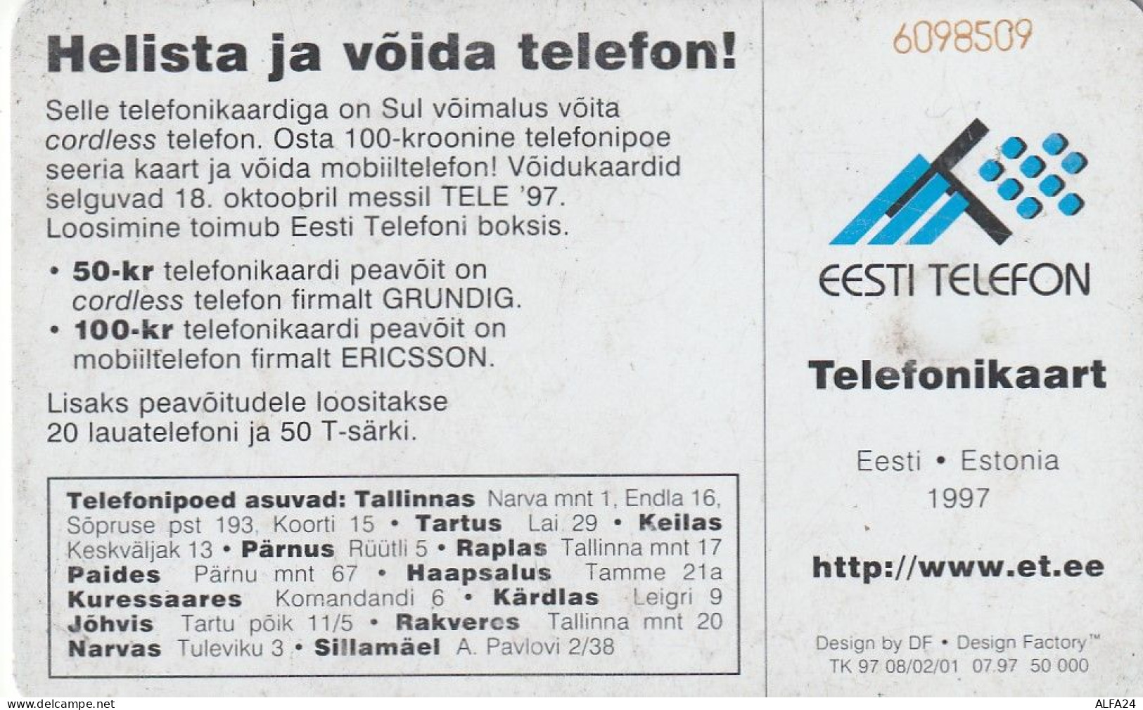 PHONE CARD ESTONIA  (H21.6 - Estonie