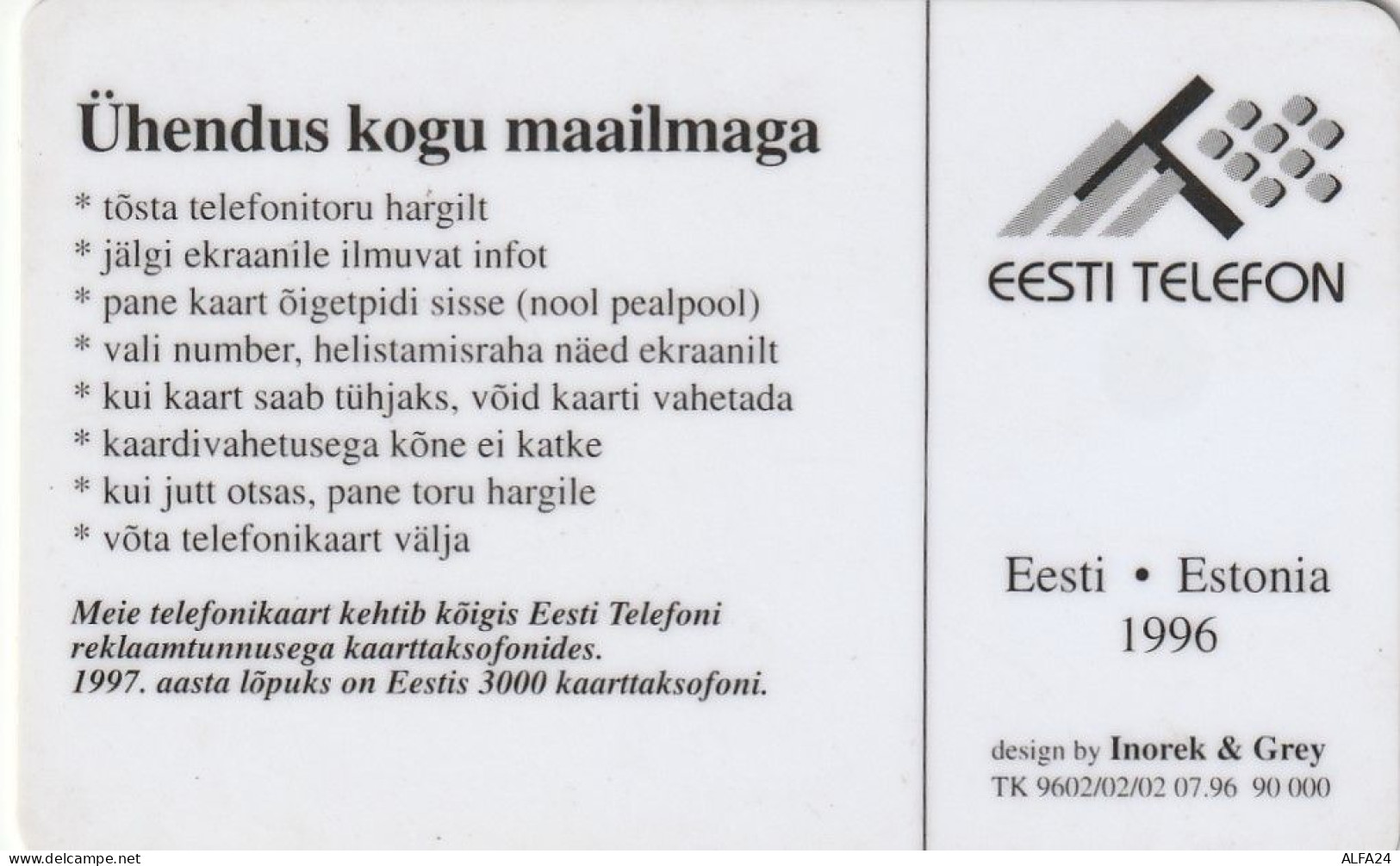 PHONE CARD ESTONIA  (H24.6 - Estonie