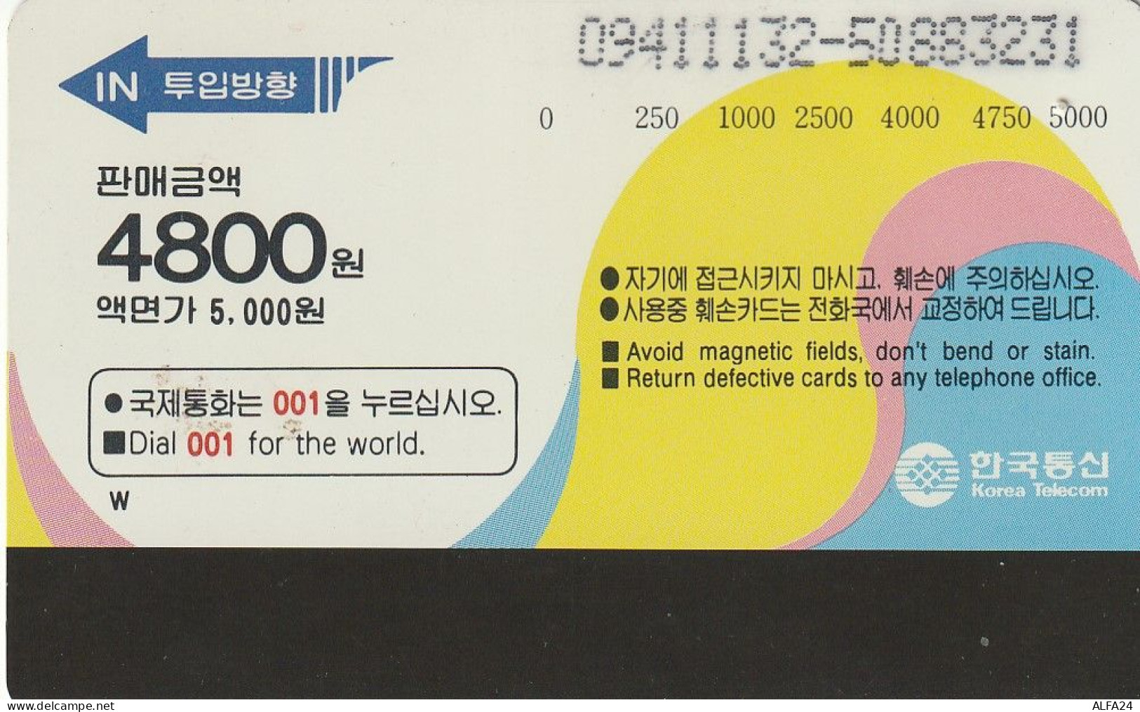 PHONE CARD COREA SUD  (H31.3 - Korea, South