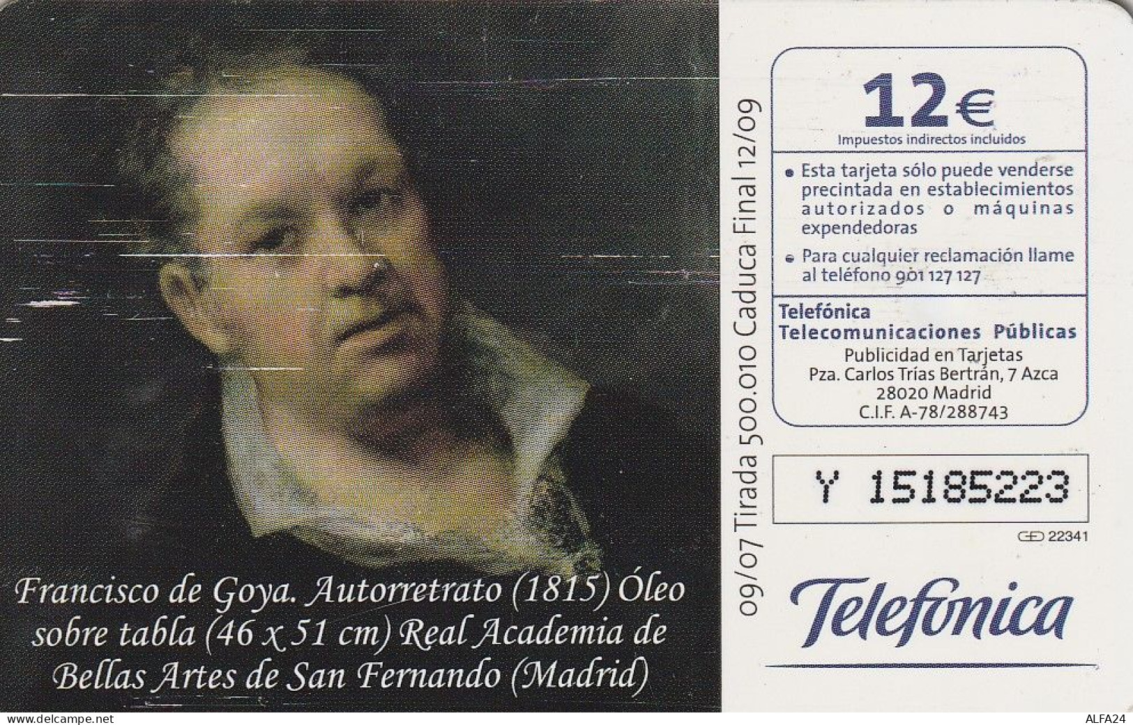 PHONE CARD SPAGNA  (H37.5 - Emisiones Básicas