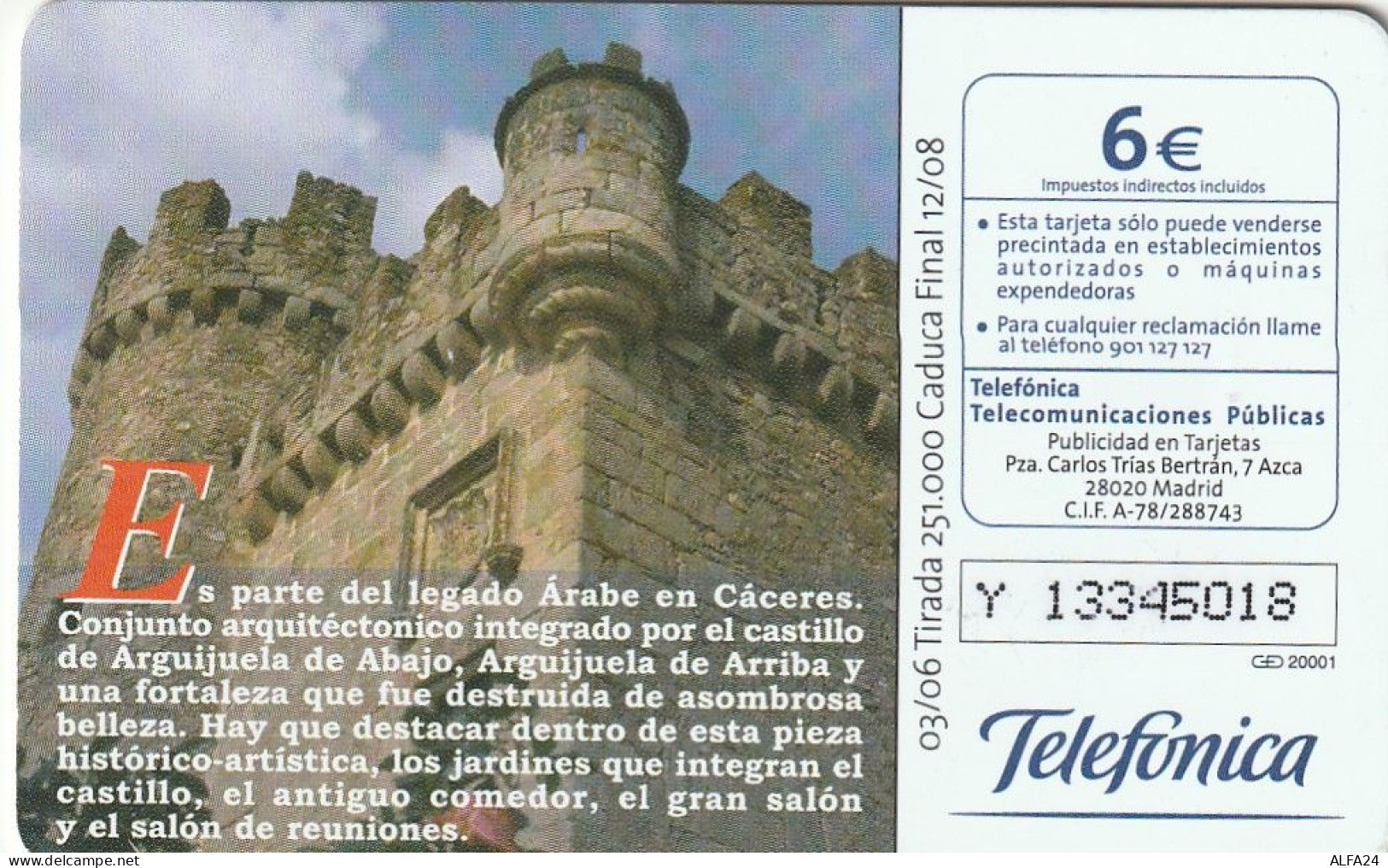 PHONE CARD SPAGNA  (H40.1 - Emisiones Básicas