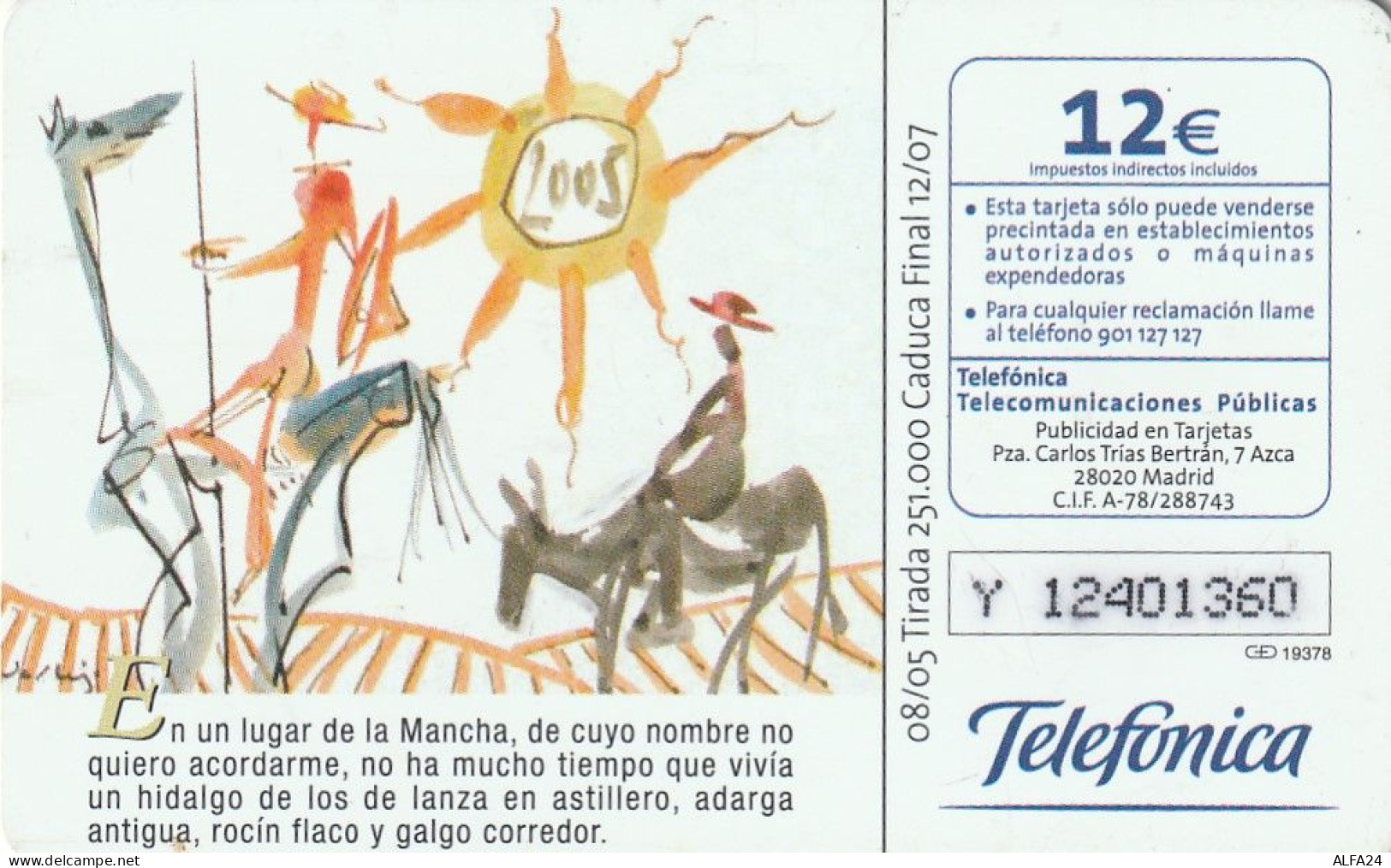 PHONE CARD SPAGNA  (H39.1 - Basisuitgaven