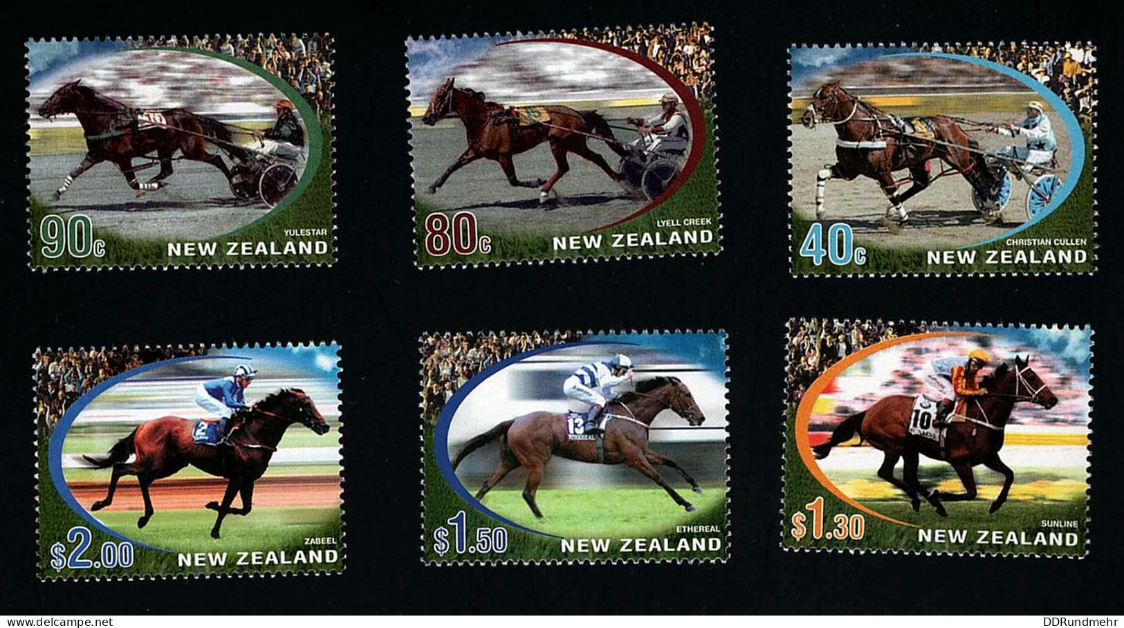 2002 Year Of The Horse  Michel NZ 1967 - 1972 Stamp Number NZ 1762 - 1767 Yvert Et Tellier NZ 1895 - 1900 Xx MNH - Neufs