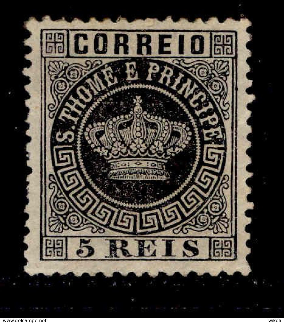 ! ! St. Thomas - 1870 Crown 5 R (Perf. 12 3/4) - Af. 01 - MH (ca 223) - St. Thomas & Prince