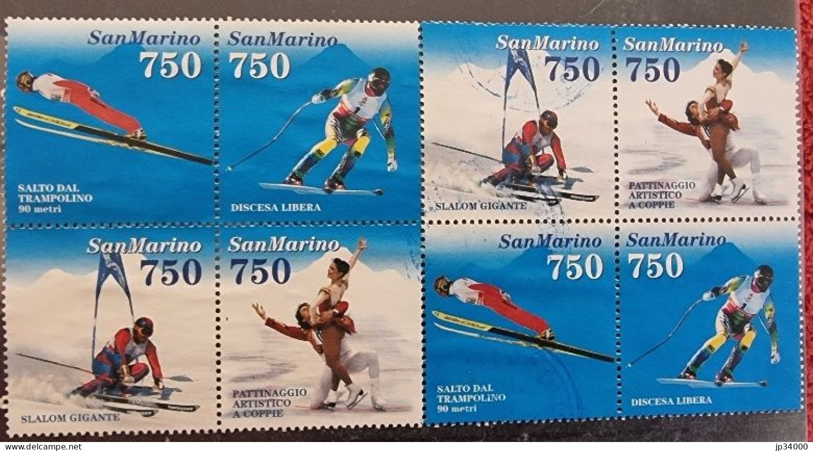 SAINT MARIN Jeux Olympiques Lillehammer 1994. Yvert N°1353 à 1360 Oblitéré (used) - Hiver 1994: Lillehammer