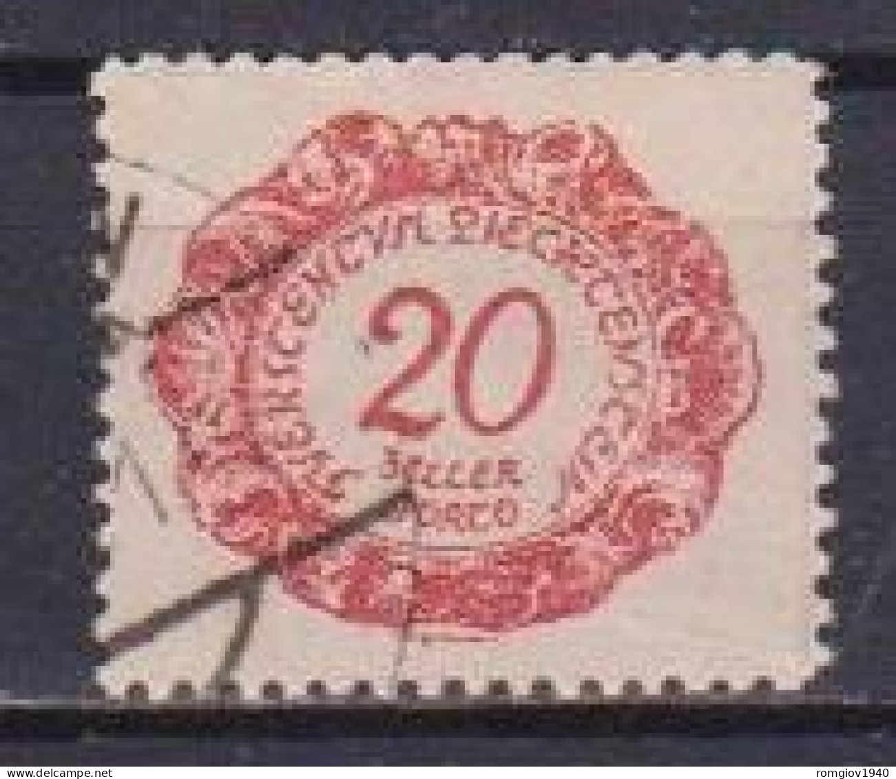 LIECHTENSTEIN  1920 SEGNATASSE  VALORE IN UN OVALE UNIF. 4  USATO VF - Strafportzegels