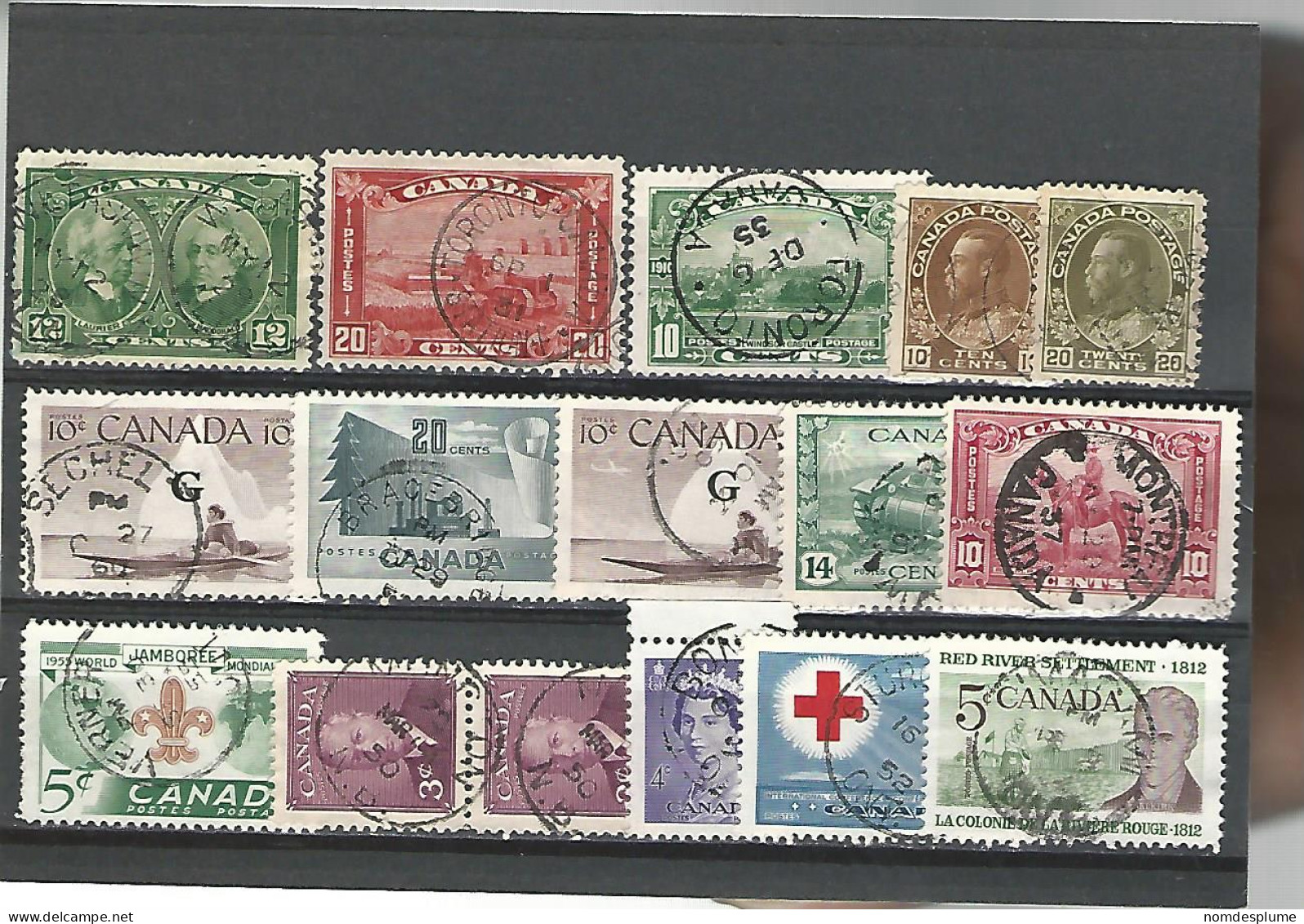 54599 ) Collection Canada  King Queen  G Overprint  - Colecciones