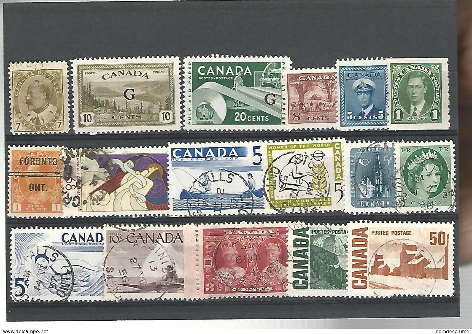 54613 ) Collection Canada  Queen King  G Overprint Precancel - Collections