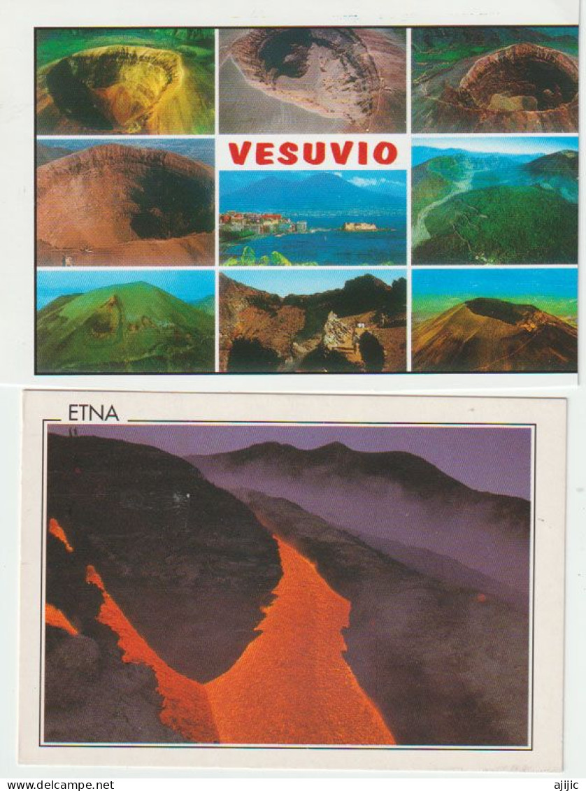 ETNA & VESUVIO.    2  CP - Volcanes