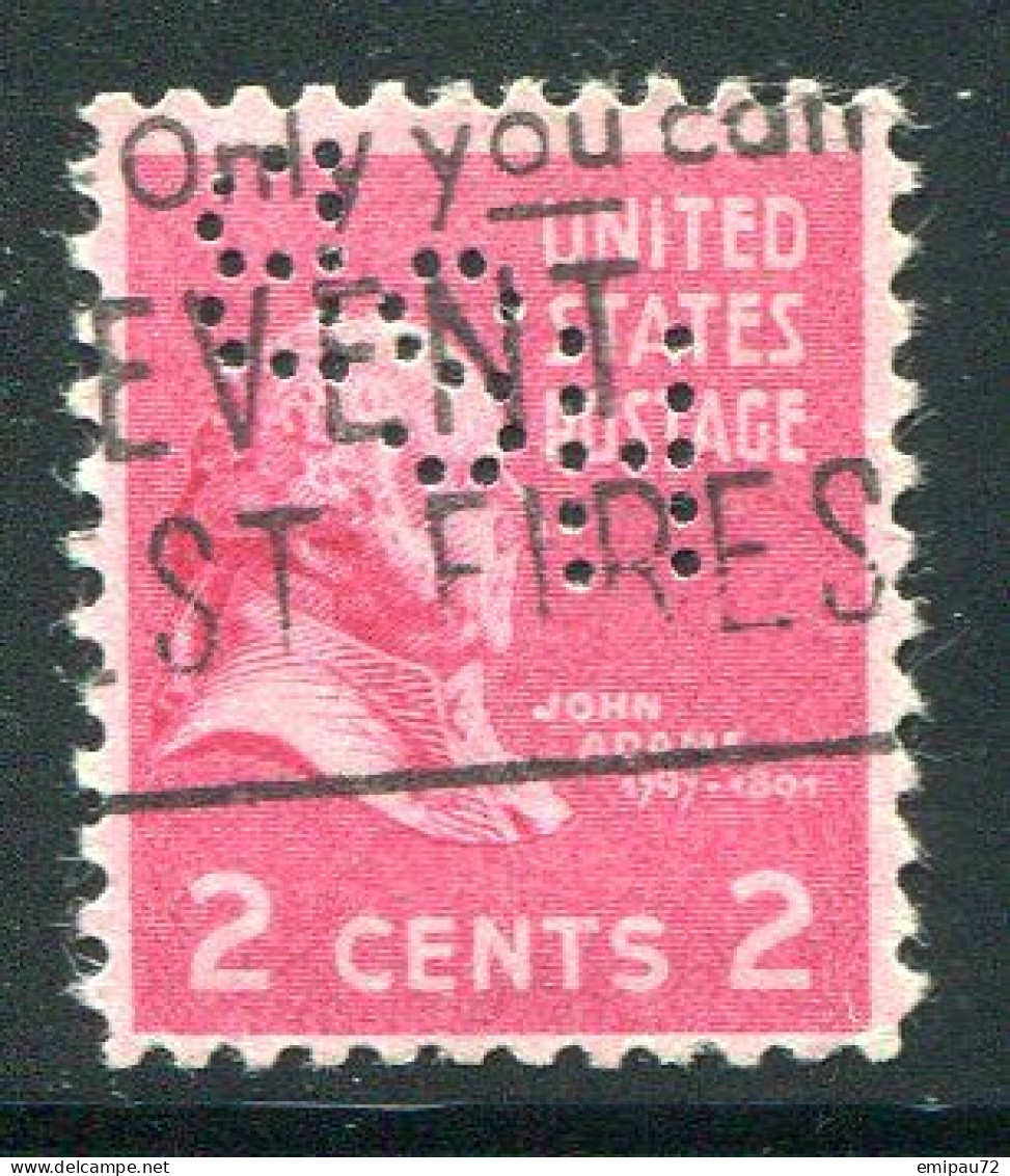 ETATS-UNIS- Y&T N°371- Oblitéré Et Perforé - Perfin