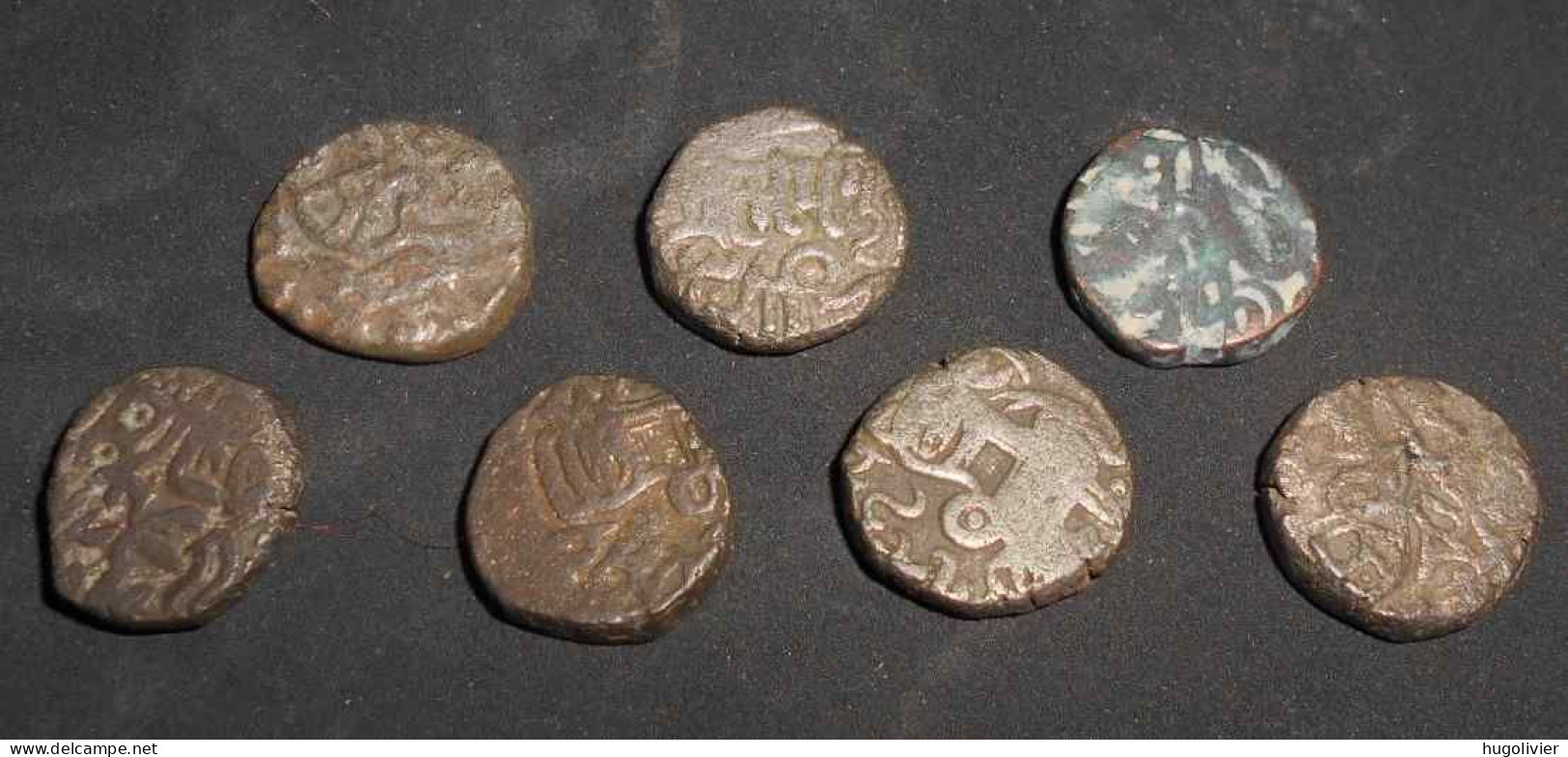 Lot 7 Monnaies Anciennes Samanta Deva Kabul And Gandhara Billon Argent Cuivre Total 23,3 Gr - Indiennes