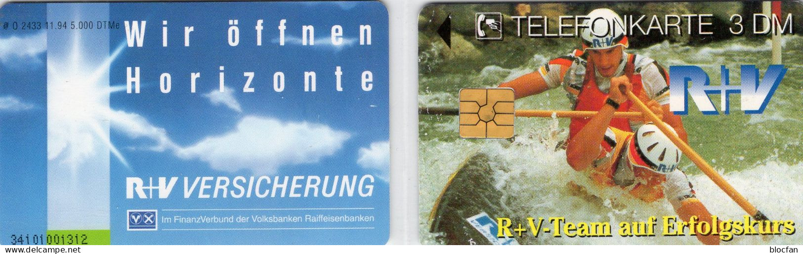 R+V Auf Erfolgskurs TK O 2433/1994 5.000Expl. O 15€ Versicherung Wir öffnen Horizonte TC Watersport Phonecard Of Germany - Sport