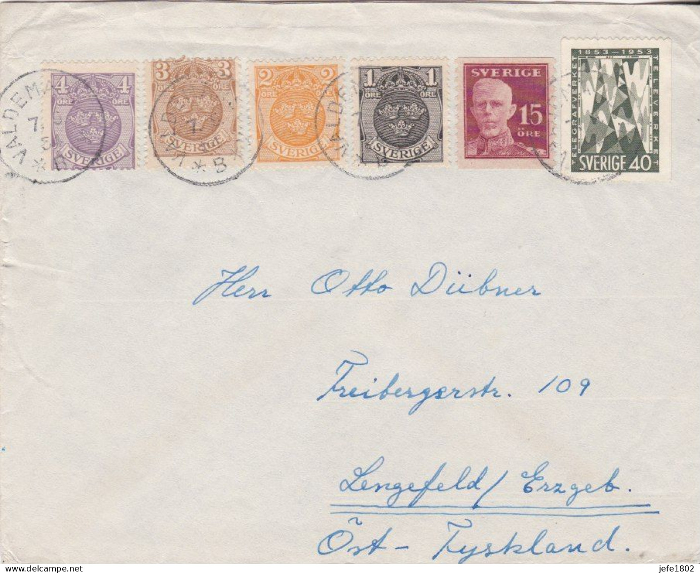 Letter From Valdem To Lengefeld (Erzgebirge) D.D.R. - Storia Postale
