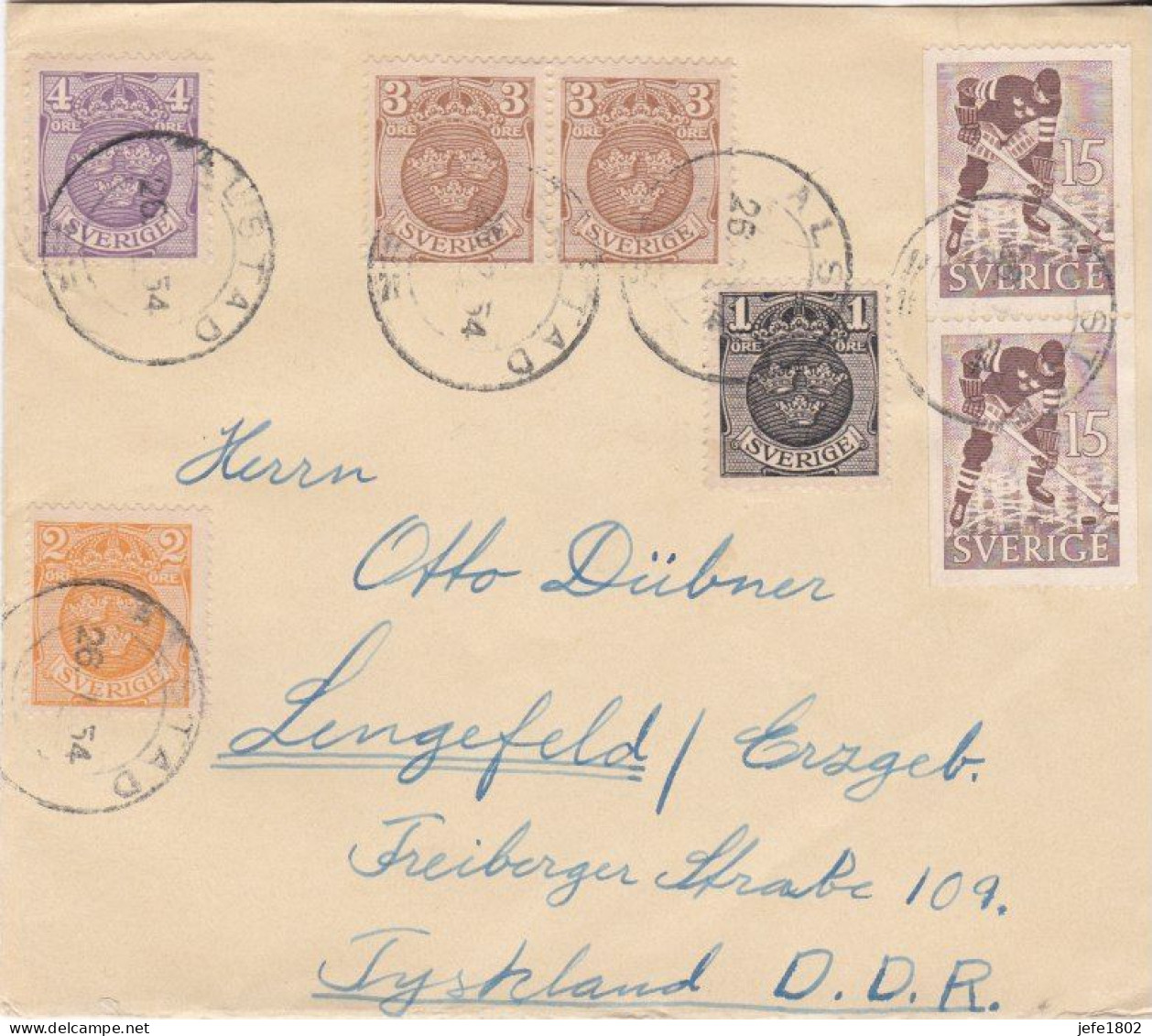 Letter From Alstad To Lengefeld (Erzgebirge) D.D.R. - Lettres & Documents