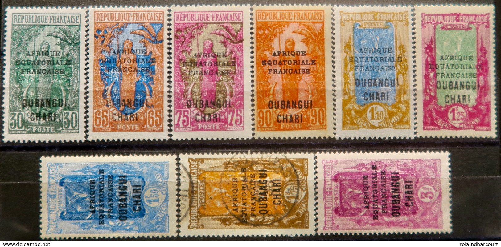 LP3972/372 - 1927/1933 - COLONIES FRANÇAISES - OUBANGUI-CHARI - SERIE COMPLETE - N°75 à 83 NEUFS**(5t)/*(3t)/1t Oblitéré - Nuevos