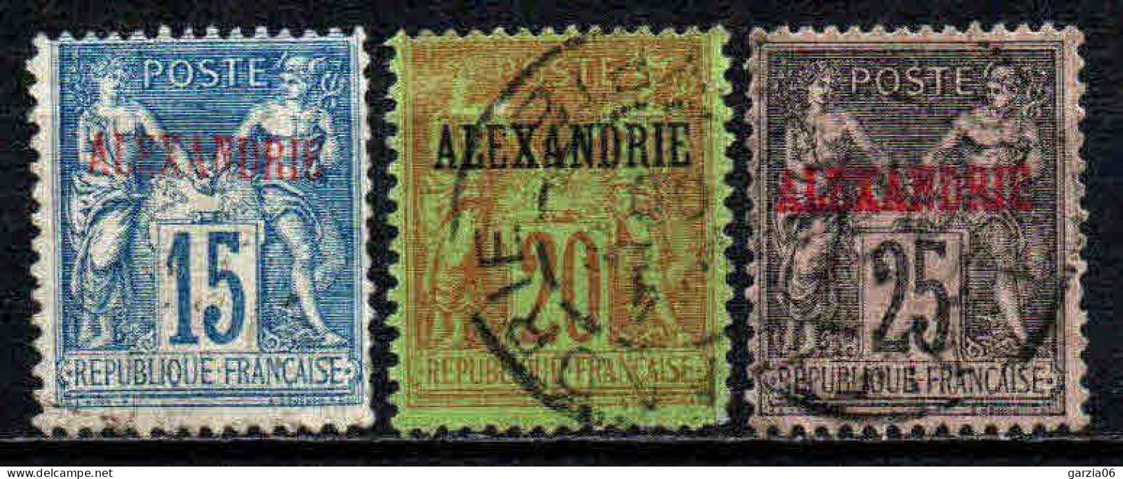 Alexandrie - 1899 -  Type Sage  -  N° 9/10/11 - Oblit - Used - Used Stamps