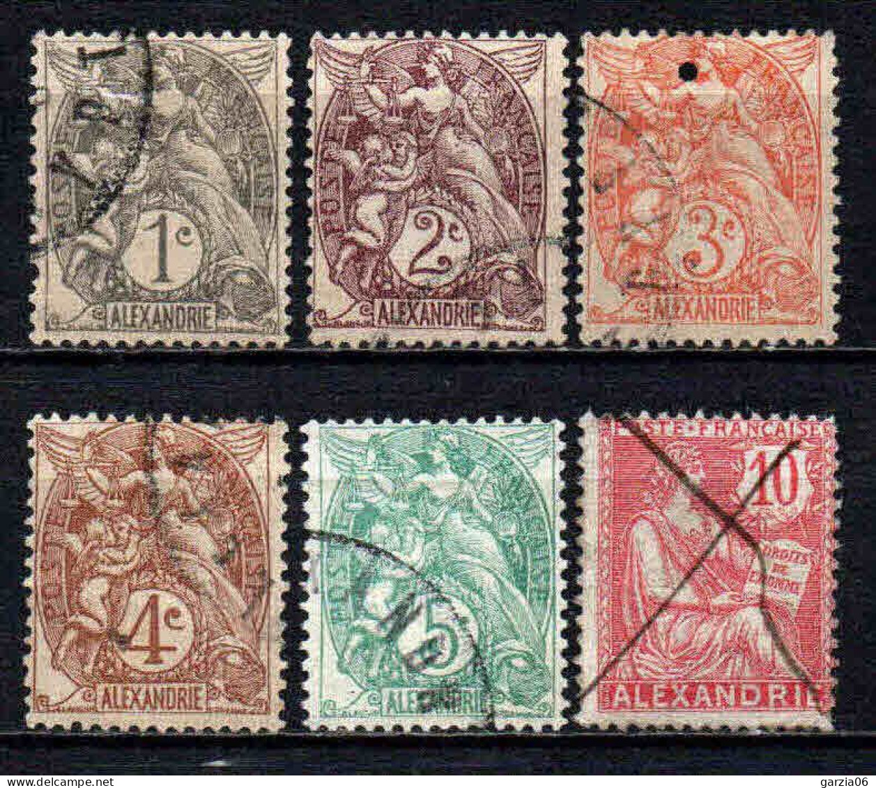 Alexandrie - 1902 -  Type De France   -  N° 19 à 24 - Oblit - Used - Used Stamps
