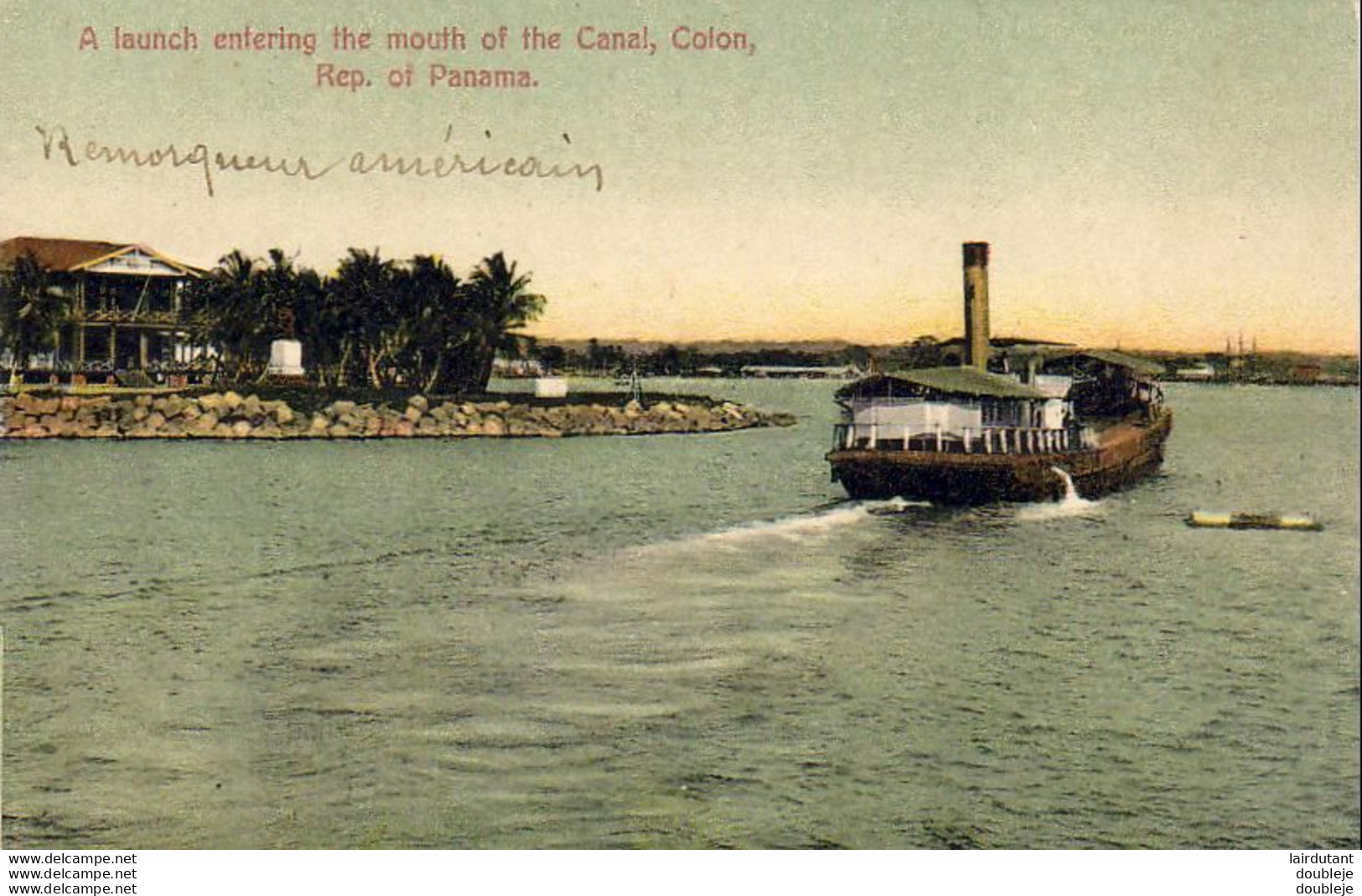 PANAMA   A Launch Entering The Mouth Of The Canal  COLON - Panama