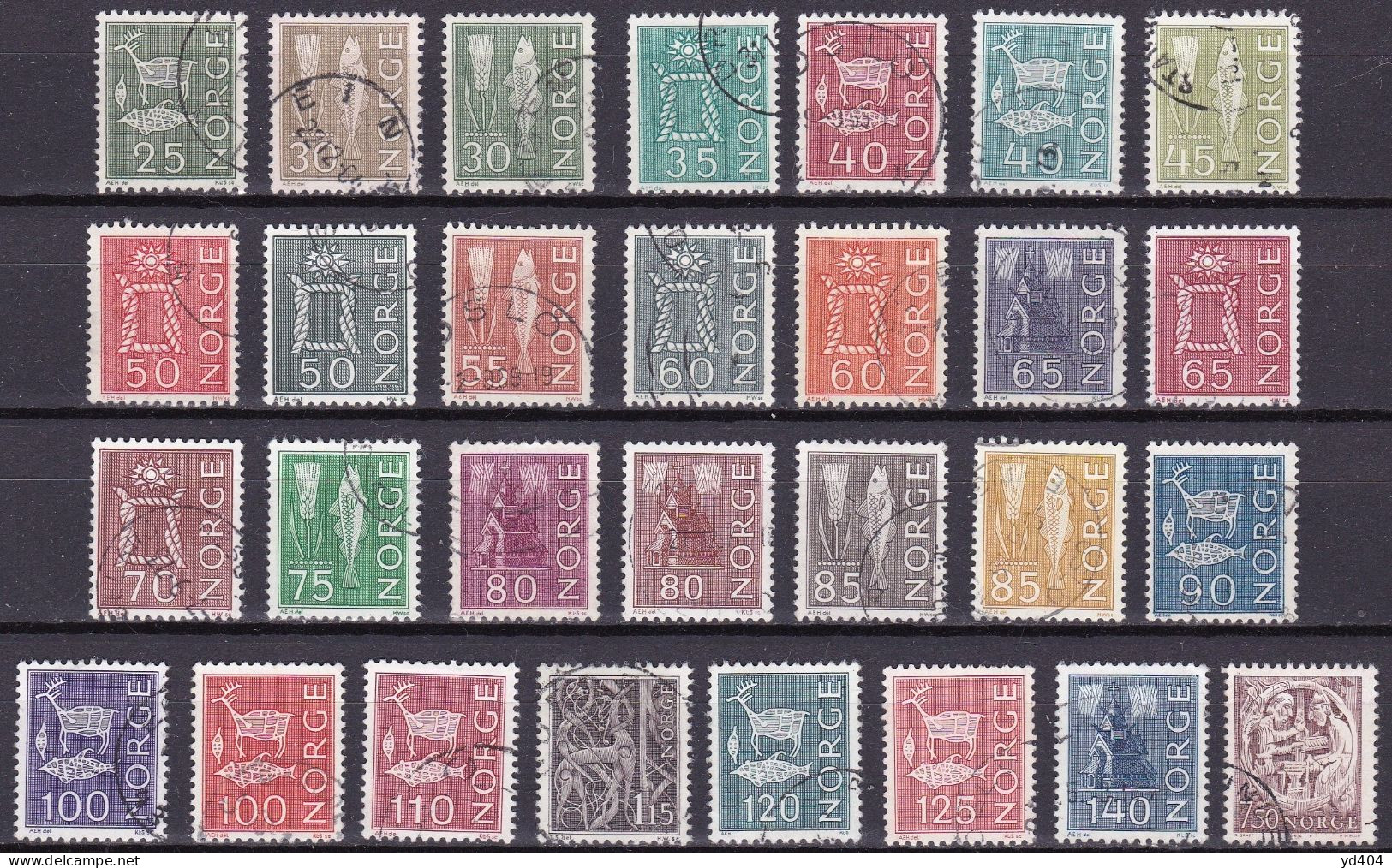 NO075A- NORWAY – 1962-76 – FULL CURRENT ISSUE – SG # 531/44a USED 24,50 € - Oblitérés