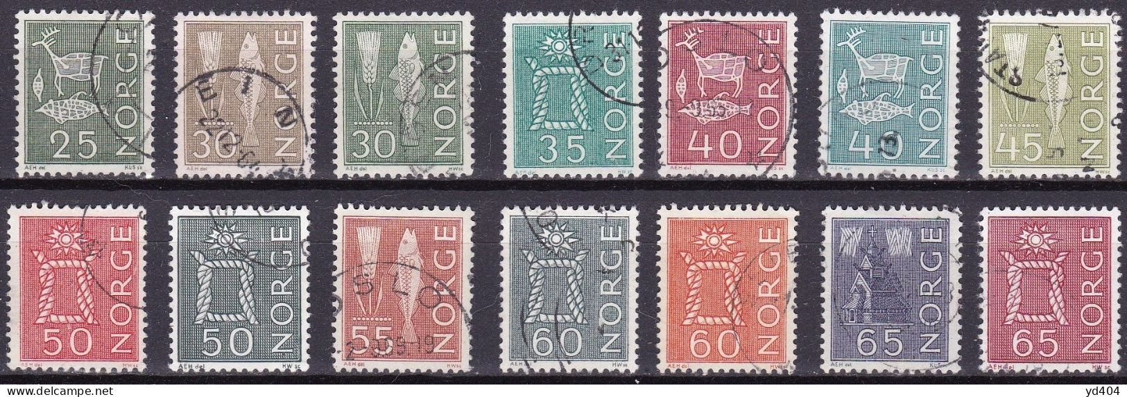 NO075A- NORWAY – 1962-76 – FULL CURRENT ISSUE – SG # 531/44a USED 24,50 € - Oblitérés