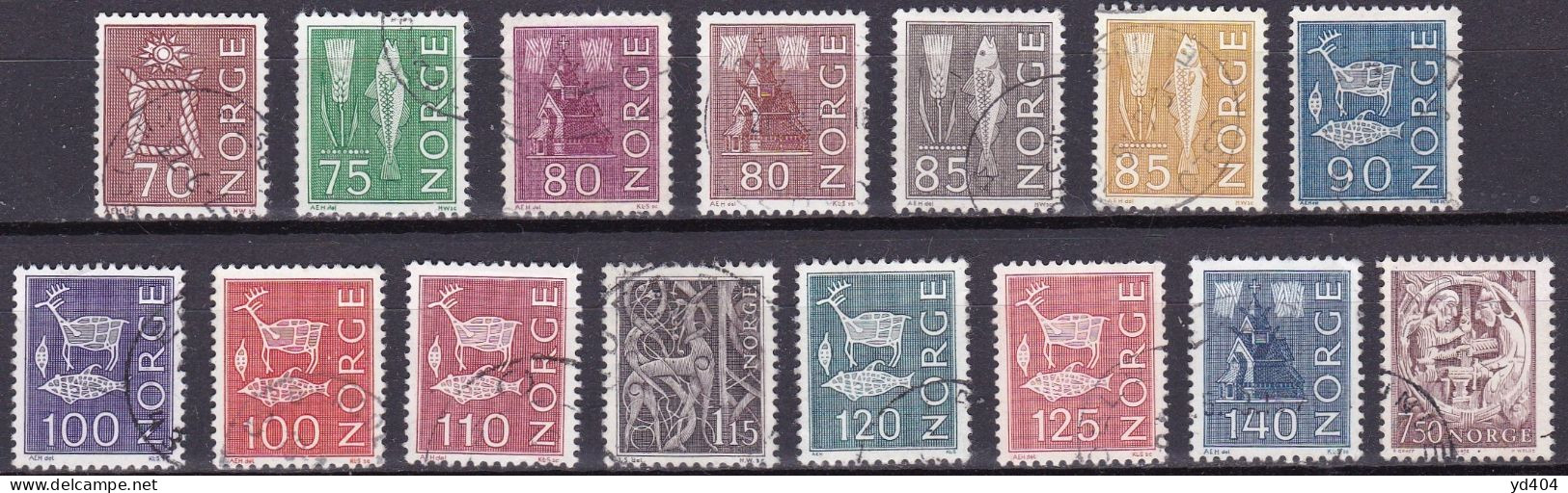 NO075A- NORWAY – 1962-76 – FULL CURRENT ISSUE – SG # 531/44a USED 24,50 € - Oblitérés