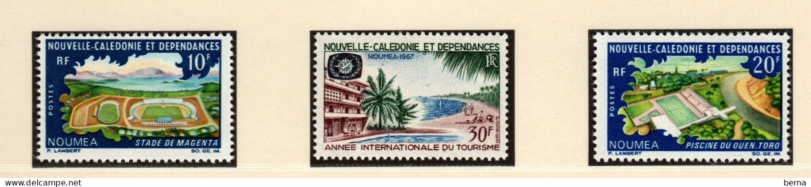 NOUVELLE CALEDONIE N°328/344--  ANNEES 1966-1967  LUXE NEUF SANS CHARNIERE - Années Complètes