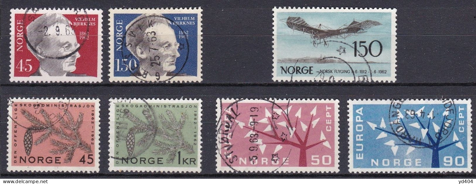 NO074– NORVEGE - NORWAY – 1962 – COMMEMORATIVE ISSUES – Y&T # 423/7-433/4 USED 6,25 € - Oblitérés