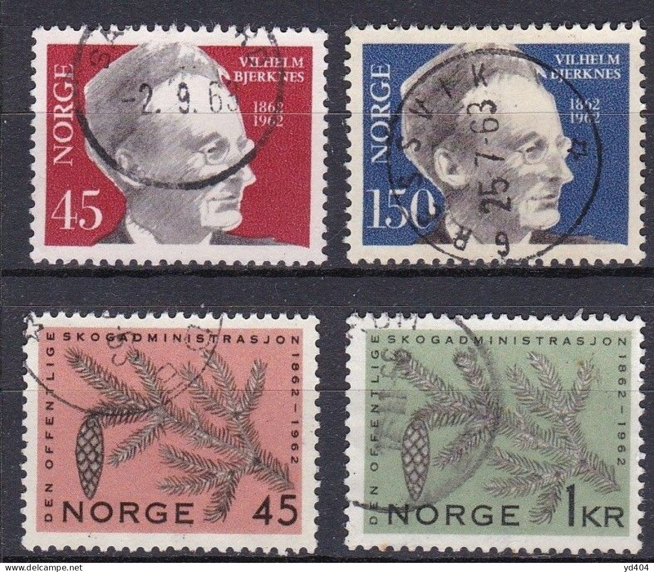 NO074– NORVEGE - NORWAY – 1962 – COMMEMORATIVE ISSUES – Y&T # 423/7-433/4 USED 6,25 € - Oblitérés