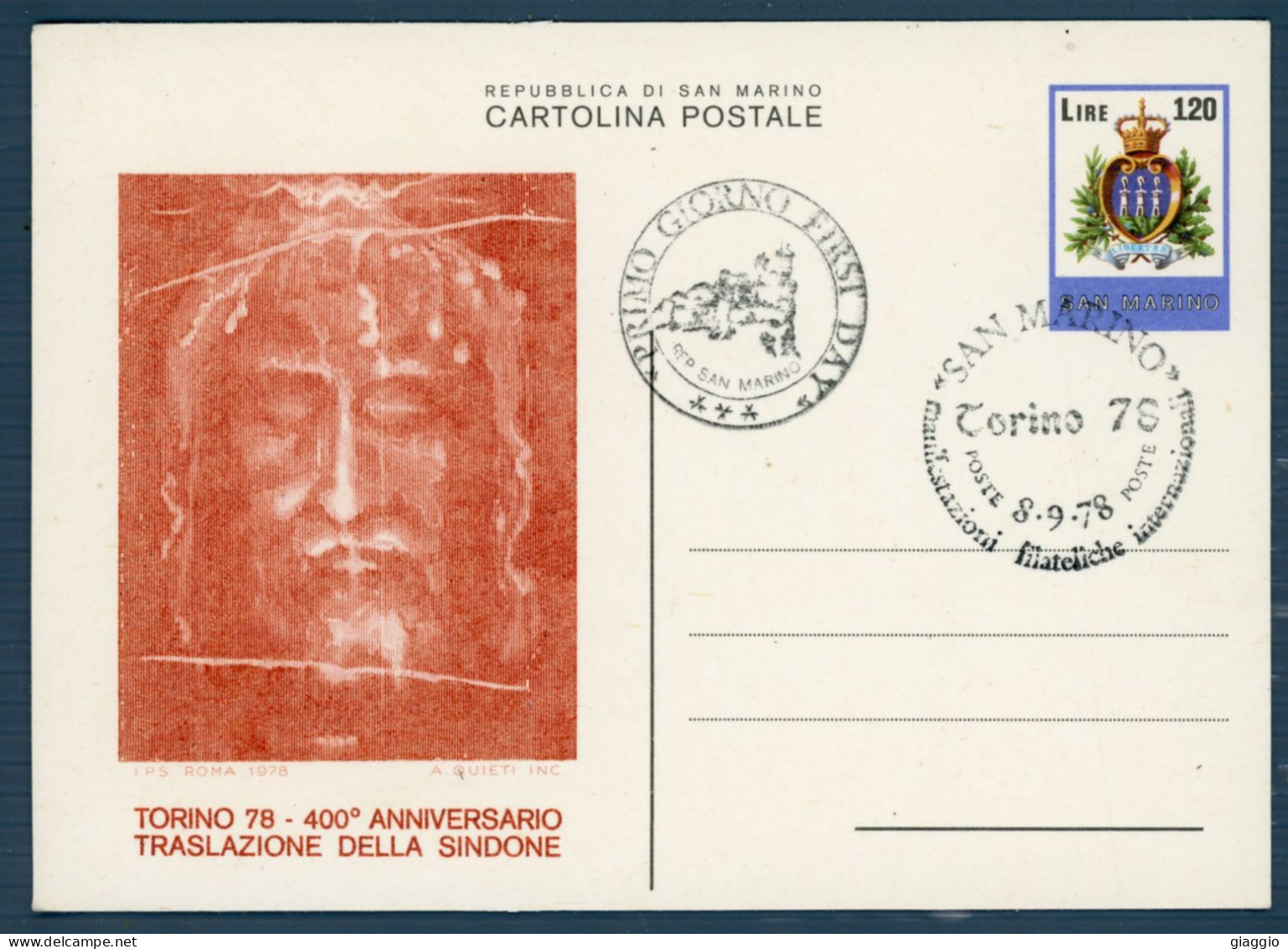°°° Francobolli N. 1593 San Marino Sindone °°° - Enteros Postales