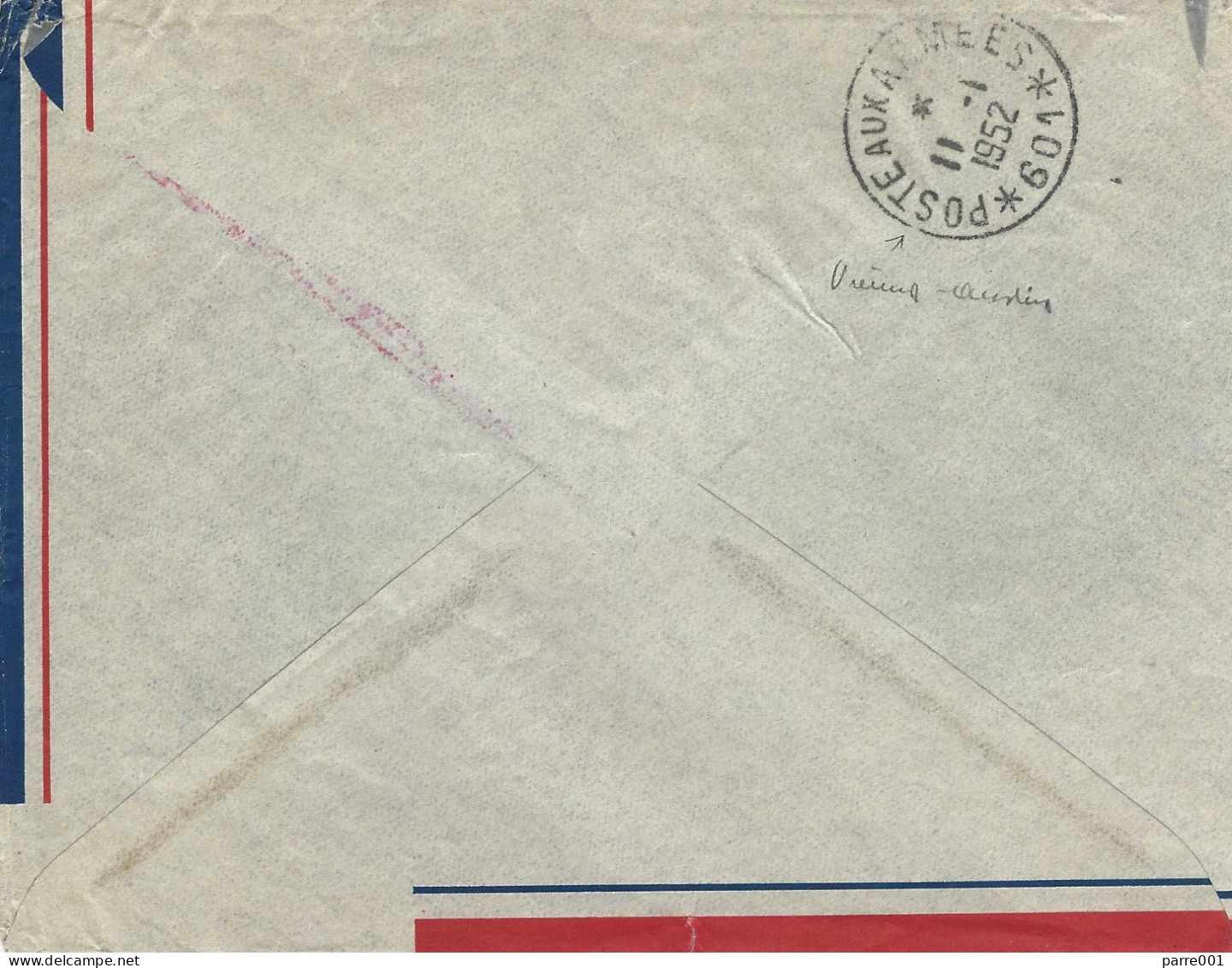 France 1952 Poste Aux Armees  T.O.E Indochine To BMP 601 Vienna Austria French Occupation Forces T.O.A. Official Cover - War Of Indo-China / Vietnam