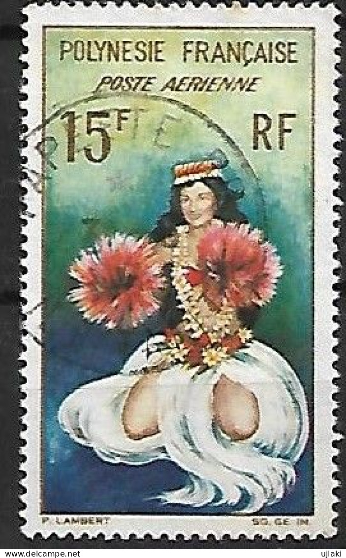 POLYNESIE FRANCAISE: Poste Aérienne: Danseuse Tahitienne  N°7  Année:1964 - Oblitérés