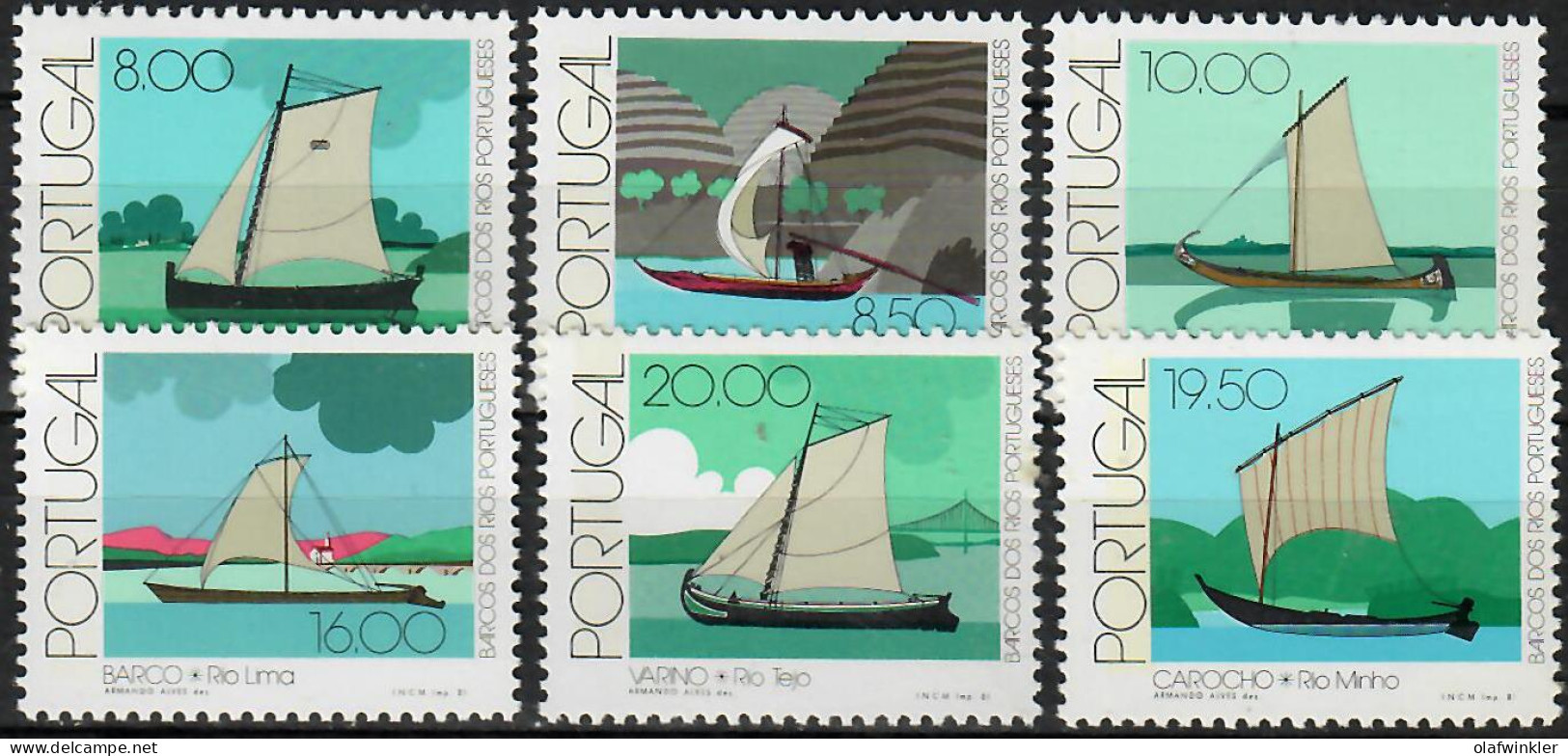 1981 Barcos Dos Rios Portugueses AF 1504-9 / Sc 1488-93 / YT 1494-9 / Mi 1516-21 Novo / MNH / Neuf / Postfrisch [zro] - Neufs