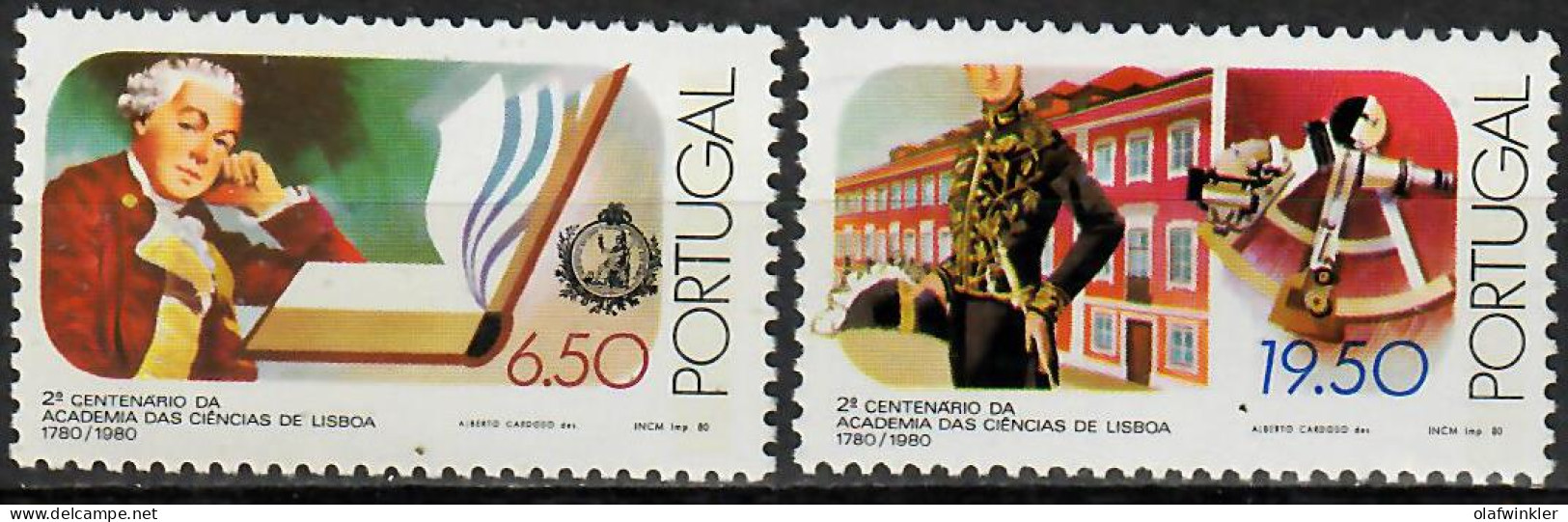 1980 Academia Das Ciências De Lisboa AF 1498-9 / Sc 1482-3 / YT 1488-9 / Mi 1510-1 Novo / MNH / Neuf / Postfrisch [zro] - Neufs