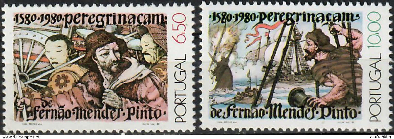 1980 Fernão Mendes Pinto AF 1472-3 / Sc 1468-9 / YT 1474-5 / Mi 1496-7 Novo / MNH / Neuf / Postfrisch [zro] - Neufs