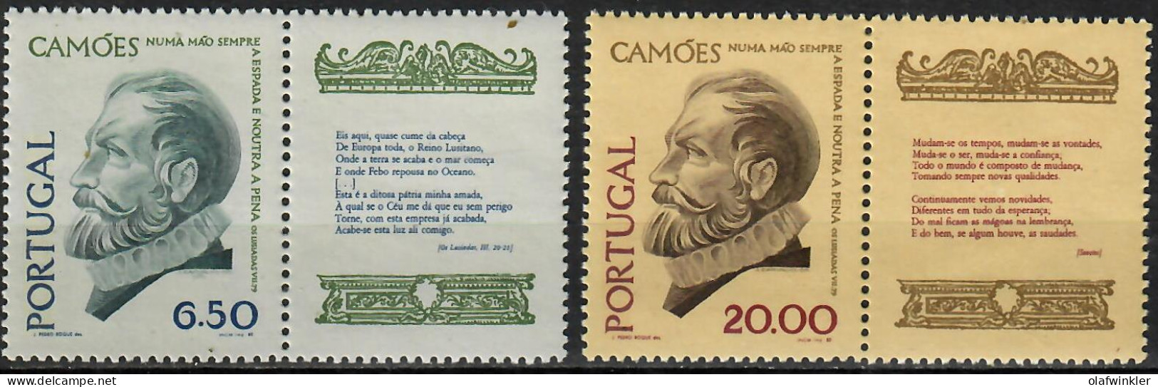 1980 Camões: Poesia E Verdade AF 1470-1 / Sc 1466-7 / YT 1472-3 / Mi 1494-5 Novo / MNH / Neuf / Postfrisch - Neufs