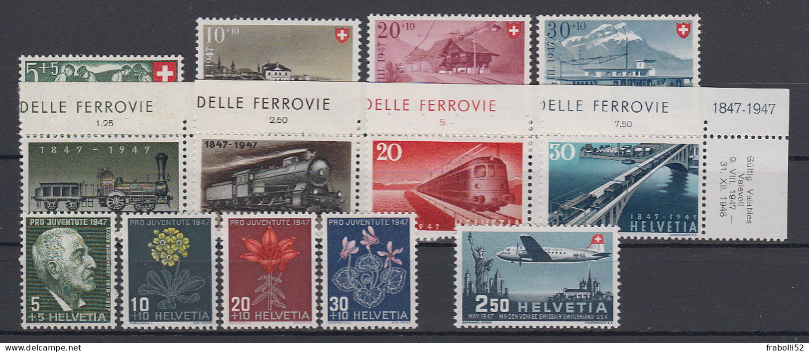 Svizzera Nuovi:  Annata 1947 Completa - Collections