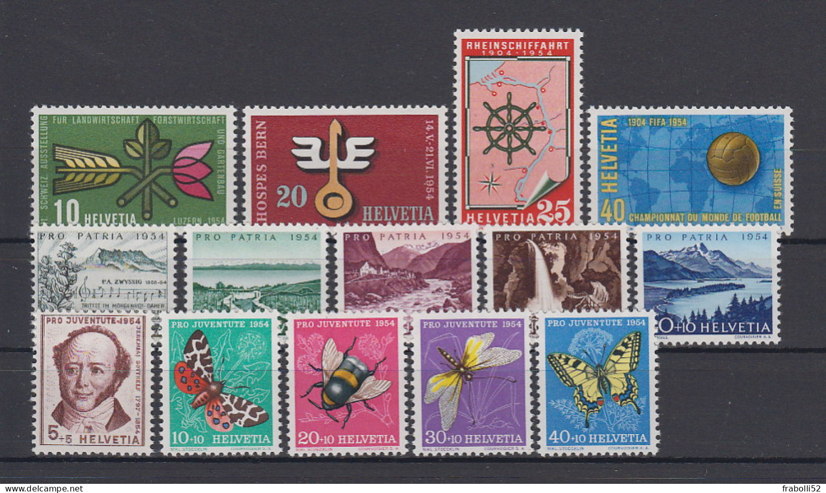 Svizzera Nuovi:  Annata 1954 Completa - Lotes/Colecciones