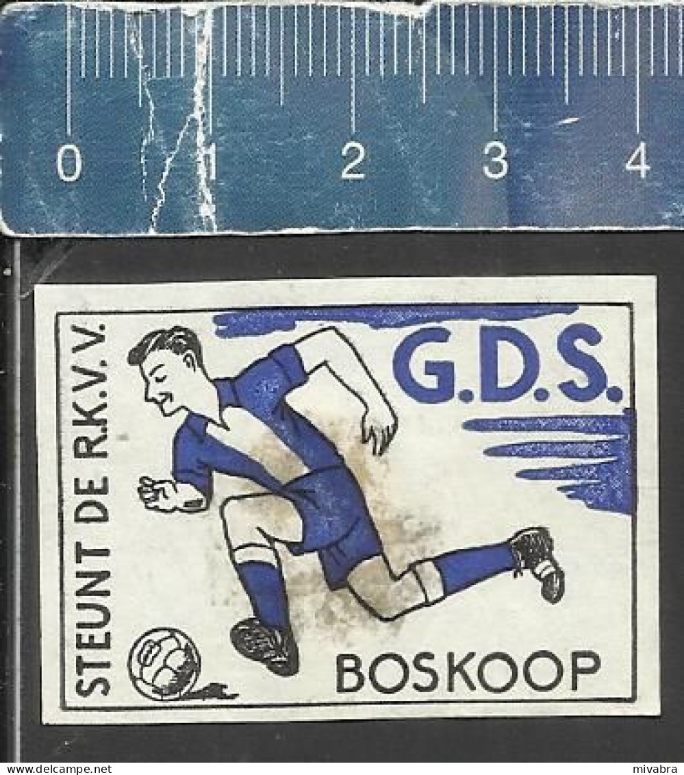 STEUNT DE R.K.V.V. G.D.S. BOSKOOP (FOOTBALL PLAYER SOCCER VOETBAL) Weerter Dutch Matchbox Label THE NETHERLANDS - Boites D'allumettes - Etiquettes